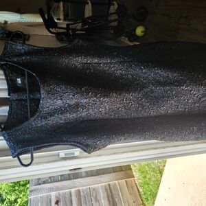 H&M Black Textured Midi Dress